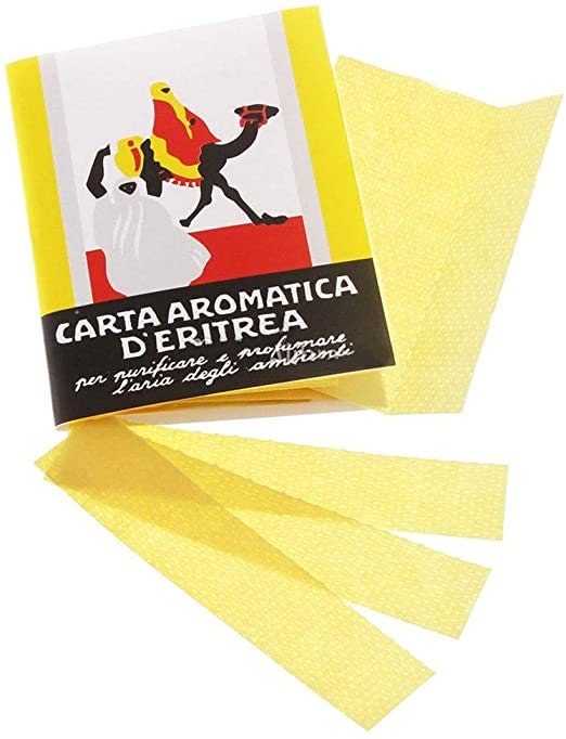 Original Eritrean Paper Incense Carta Aromatica D'eritrea Booklet 24 Strips  Italian Chic Armenian European Secret Scented Papers Soothing 