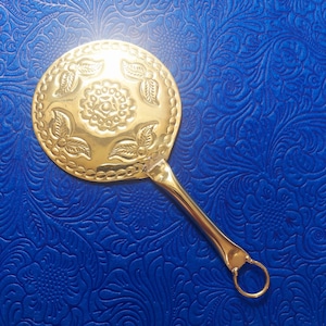 Oshun Fächer 18 cm Abebe Osun ide Ore yeyeo Osun Oxum Orisa Yoruba Lucumi Candomble Werkzeug Iyanifa santo bronze