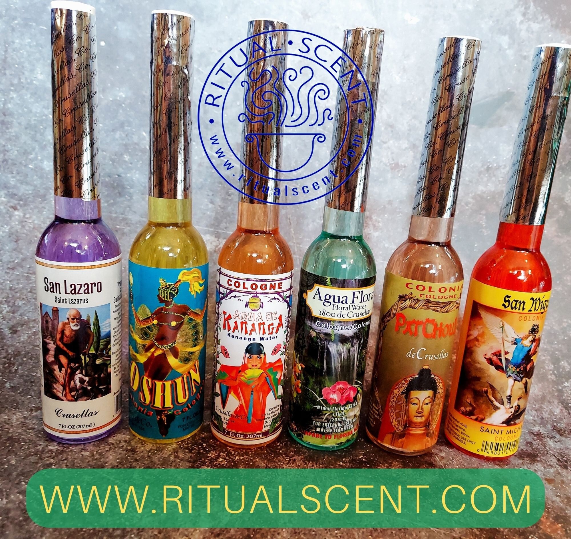 Kananga, Patchouli, San Miguel, Oshun, San Lazaro Cologne