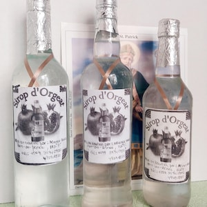 Orgeat Syrup Haitian Vodou Sirop Glass Bottle Offering Dambala Wedo lwa d&#39;orgeat Port-au-Prince Haiti Danballa Freda Ezili Erzulie grenadine