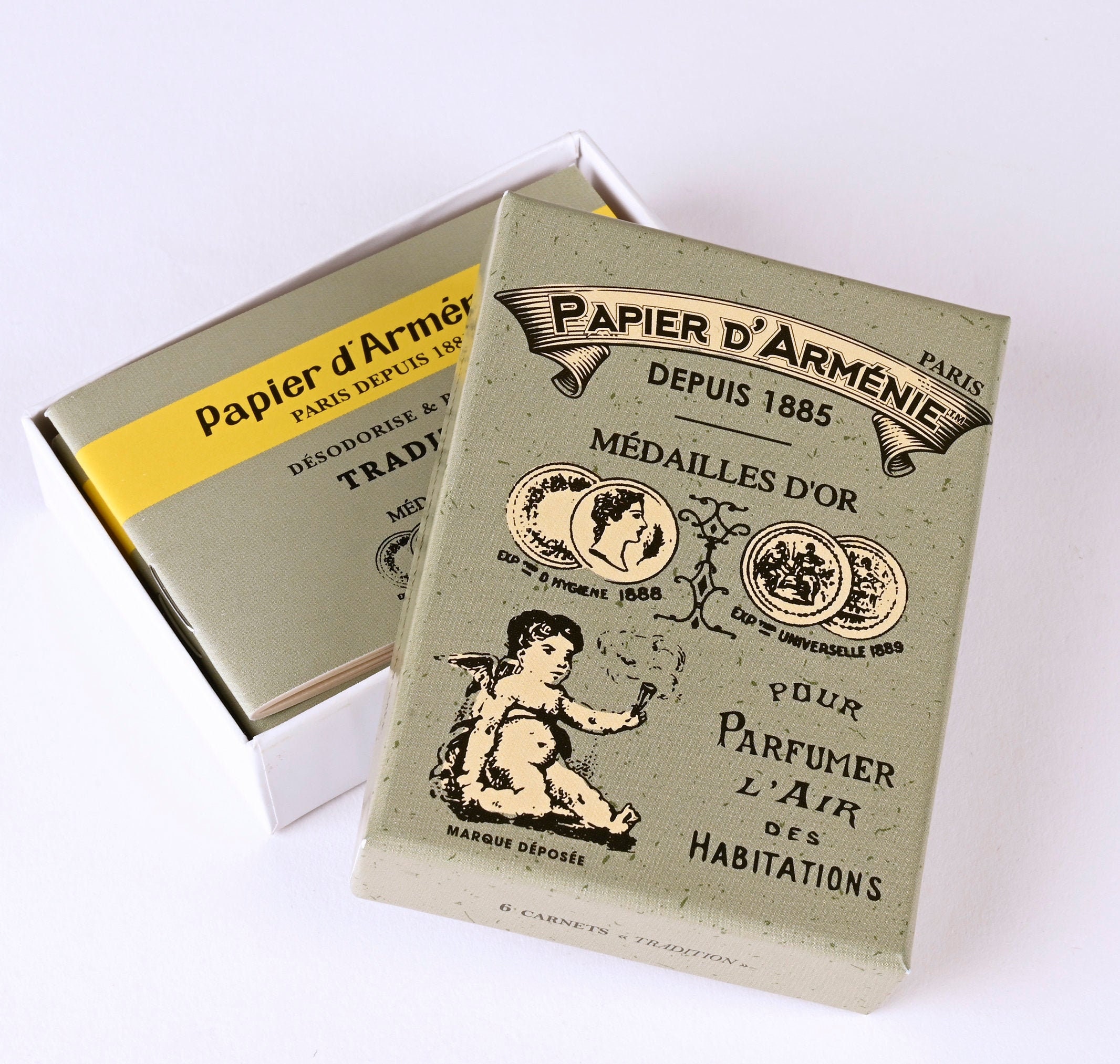 PAPIER D'ARMENIE 1900 BOX With 12 Booklets 432 Uses Incense Paper From  Armenia France Offer Exclusive Matchbox 
