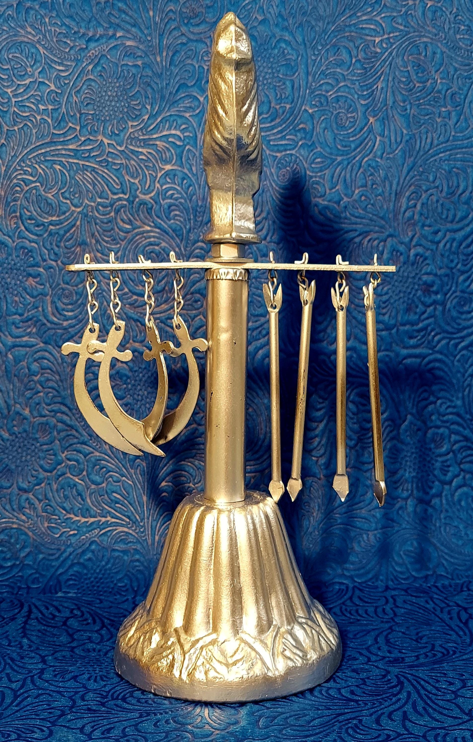 Obogano Instrument Ogbon Ogboni Ogan Tools Oggan Herramientas Orisha Silver Set Obatala ...
