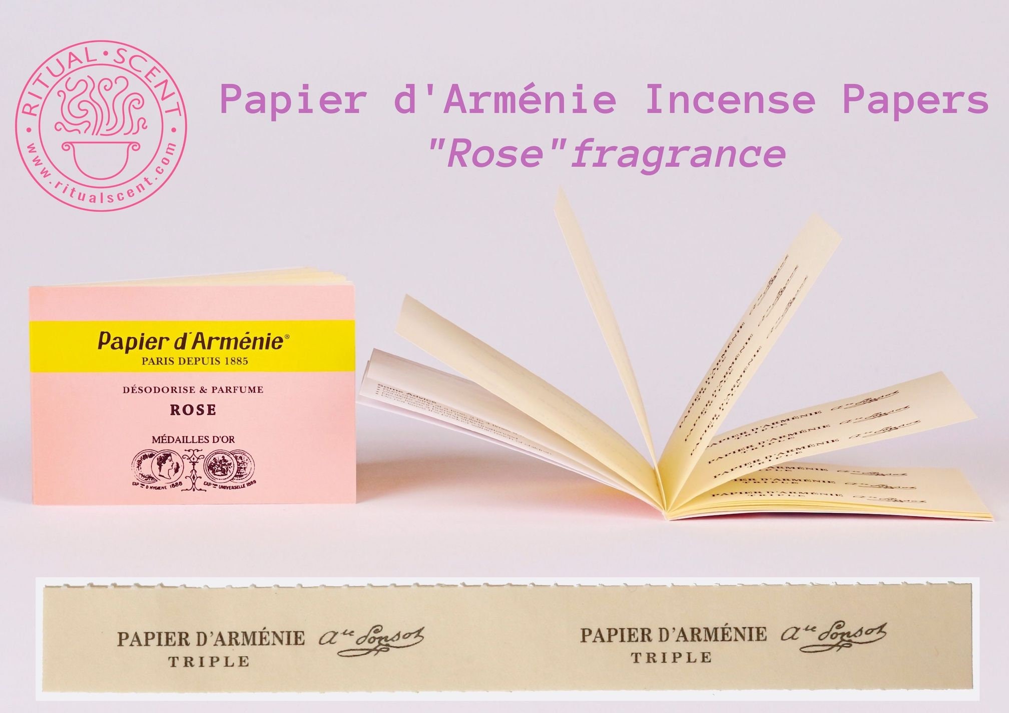 1 carnet de Papier d'Arménie La Rose
