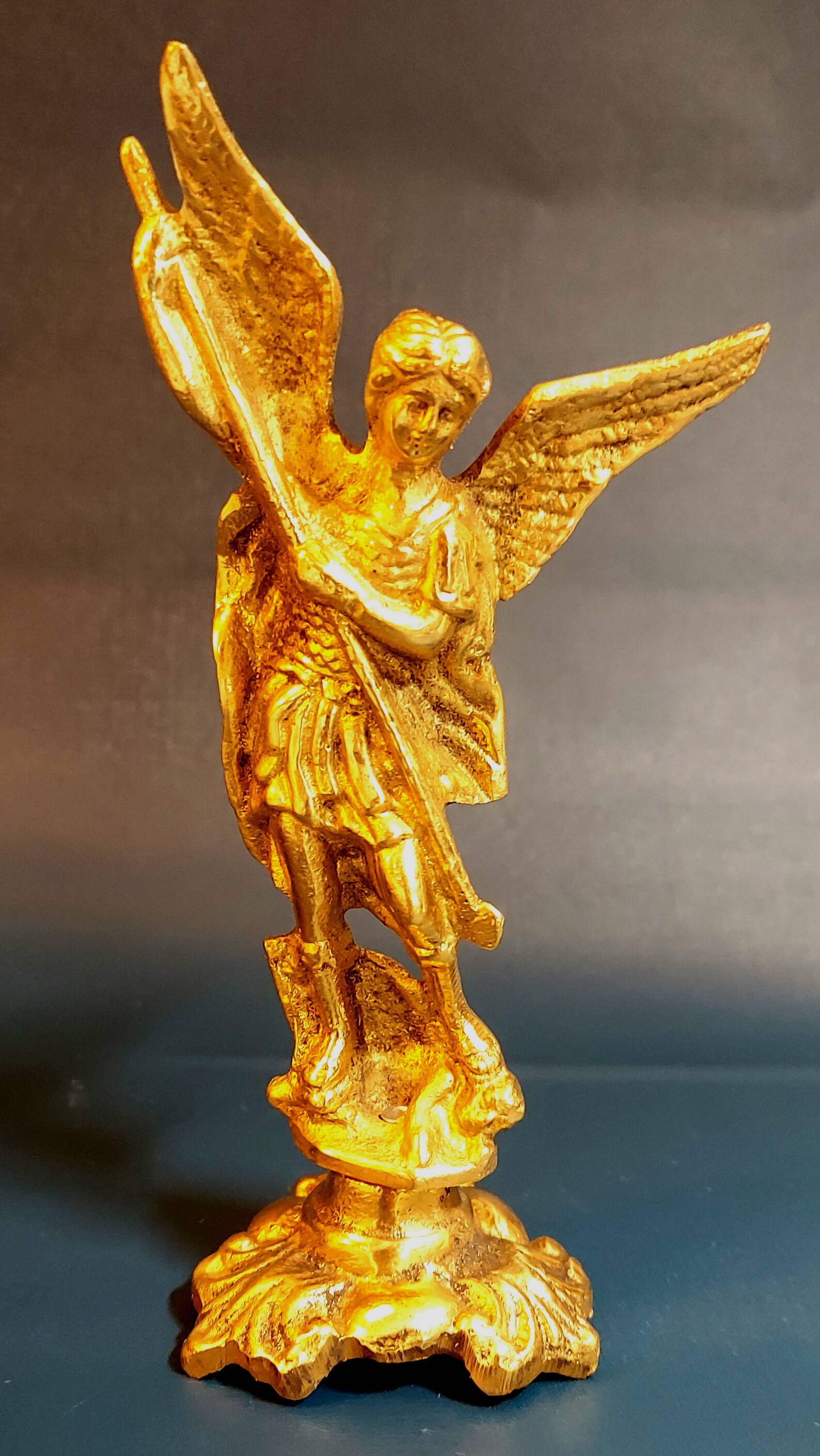 Brass Archangel Saint Michael Statue Christian House Etsy