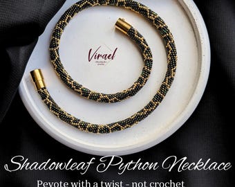 Shadowleaf Python Snake pdf-patroon, peyote met een twist, geen gehaakt kralenpatroon