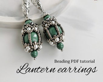 Beaded Lantern earrings pdf tutorial