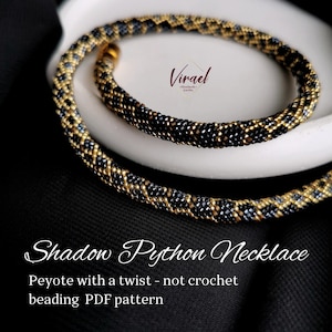 Beaded Shadow Python PDF pattern, peyote with a twist not crochet beading pattern
