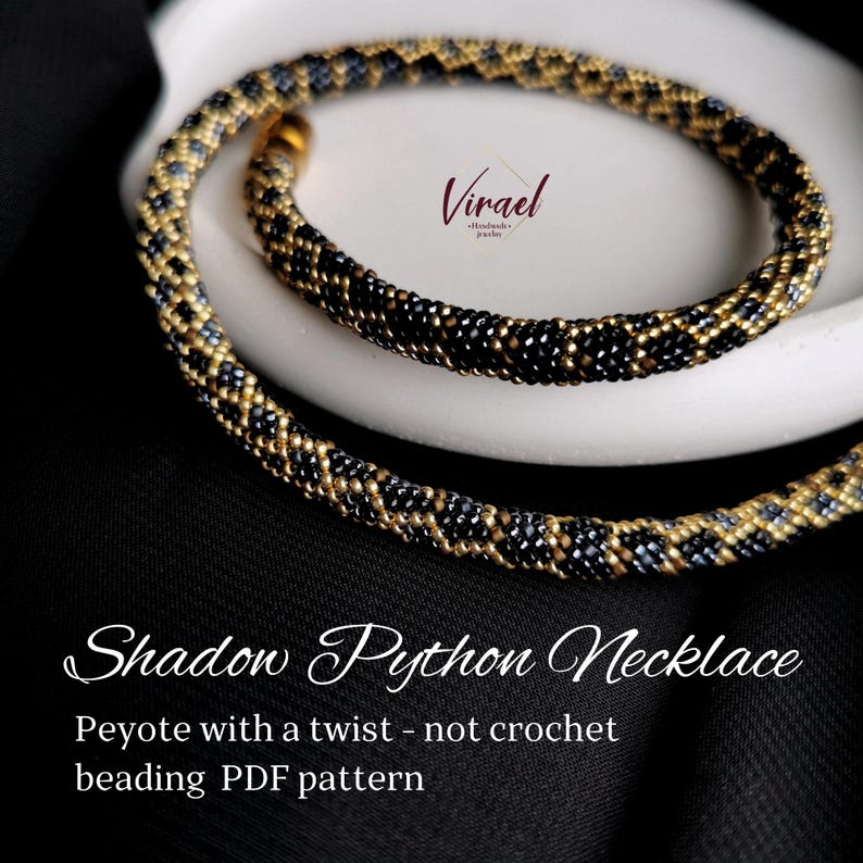 PDF-patroon met kralenschaduwpython, peyote met een twist, niet gehaakt kralenpatroon afbeelding 1