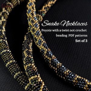 Paquete de 3 patrones de cuentas para collares de serpiente y cuerdas de cuentas (patrones en PDF)