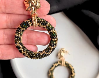 Créoles serpent, bijoux inspirés des serpents, python Shadowleaf