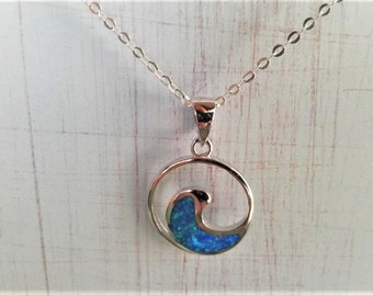 Sterling Silver Ocean Wave Pendant