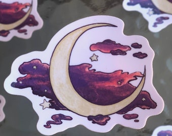 cute aesthetic moon waterproof sticker