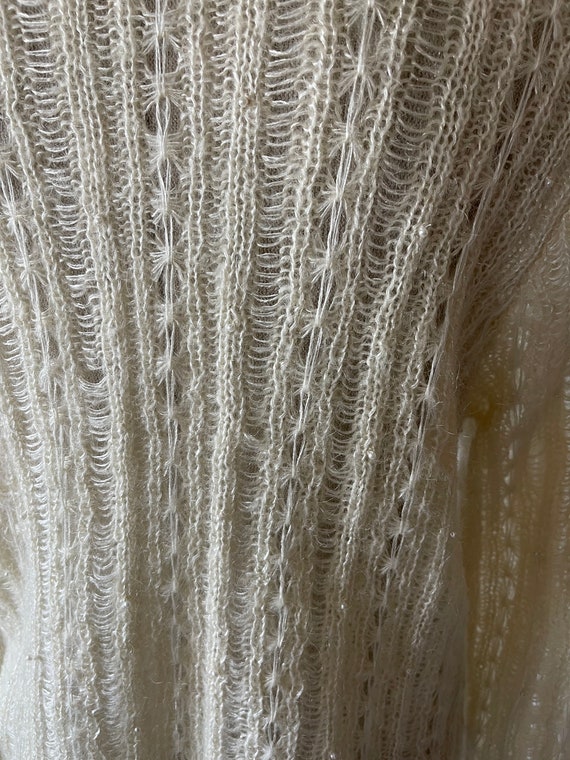 Vintage Liz Claiborne ivory white crochet knit sw… - image 5