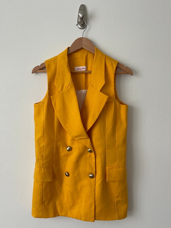 Vintage 90s mango linen vest// size: S