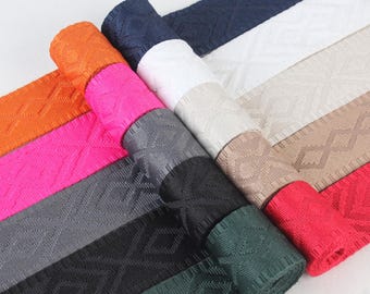 1.5" wide polycotton cotton webbing-Colorful diamond pattern webbing-Suitable for clothing accessories and handicrafts making- D-1066SC