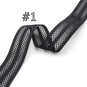 Mesh elastic band-1 inches wide elastic-colors elastic-high quality elastic band-clothing accessories-elastic band by the yards-D-0893SC #1 Black