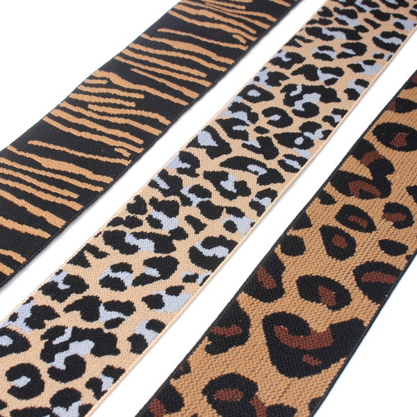 1.5 Inch Wide Elastic|Leopard Print Elastic Band|Elastic Belt|Clothing Accessories||Elastic Supplier|Elastic By The Yards|D-0818SC