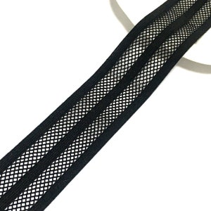 1.5 inch wide elastic band|1 yard|black mesh striped elastic belt |DIY clothing supplies|clothing accessories supply|D-0522SC