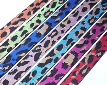 1 cm breites Gurtband-Leopardendruck Gurtband-Gurtband-Qualitätsgurtband-Taschen Gurtband-Bekleidung-Accessoires-D-1113SC