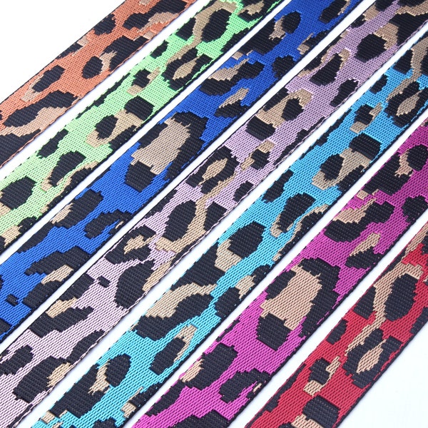 1 inch wide webbing-Leopard print webbing-webbing belt-high quality webbing-Bags webbing-clothing accessories-1 yards-D-1113SC