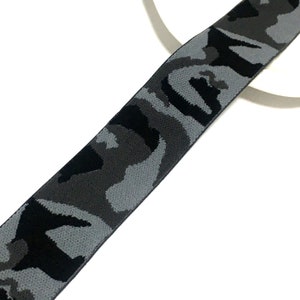 1.5 inch Wide Elastic|1 Yard|Grey Camouflage Elastic |Double Sided Jacquard Elastic|Sewing Elastic Band |Garment Accessories Supply|D-0521SC