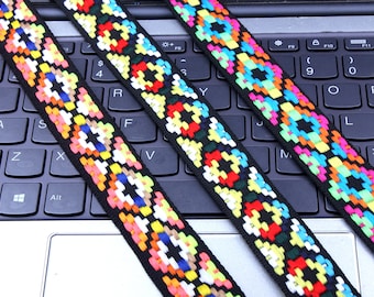 Tribal style webbing-cotton webbing-1 inch wide webbing-webbing belt-webbing for bags-bags accessories-webbing by the yards-D-0933SC