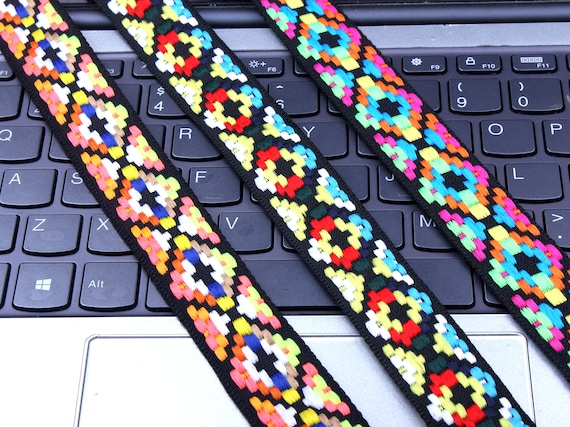 Tribal style webbing-cotton webbing-1 inch wide webbing-webbing belt-webbing for bags-bags accessories-webbing by the yards-D-0933SC