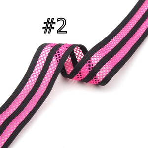 Mesh elastic band-1 inches wide elastic-colors elastic-high quality elastic band-clothing accessories-elastic band by the yards-D-0893SC #2 Rose Red
