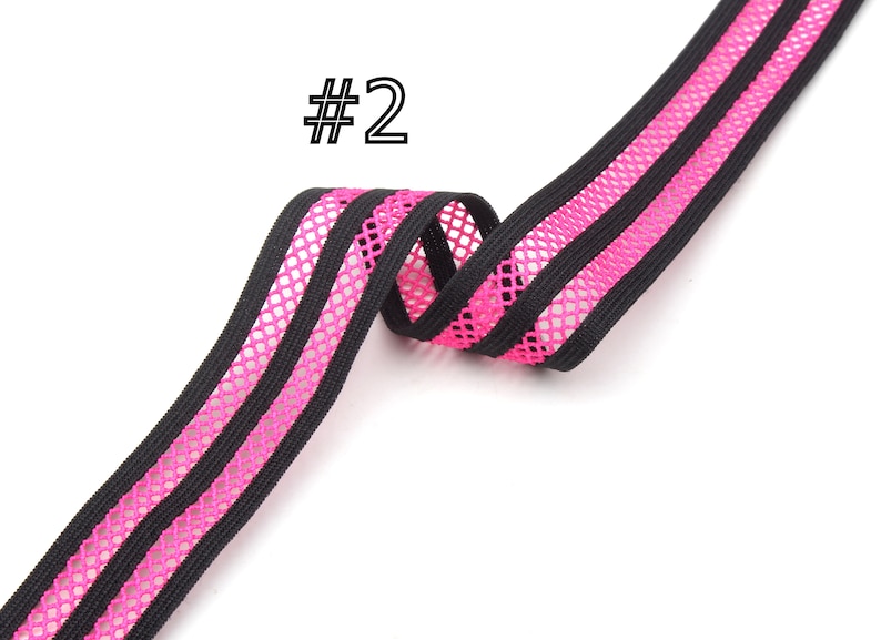 Mesh elastic band-1 inches wide elastic-colors elastic-high quality elastic band-clothing accessories-elastic band by the yards-D-0893SC #2 Rose Red