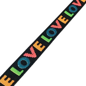 1 inch wide webbing|LOVE font webbing|Bag webbing|Clothing webbing|Clothing accessories|Webbing wholesale|1 yards|D-0768SC