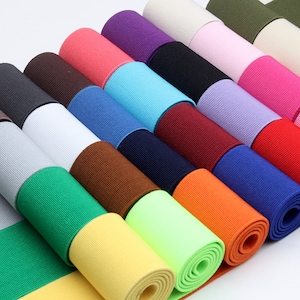 1.5 Inch 38mm Wide Elastic Band, Colored Double-side Twill Elastic Band,  Wide Waistband Elastic Trim, Elastic Ribbon-1 Yard 