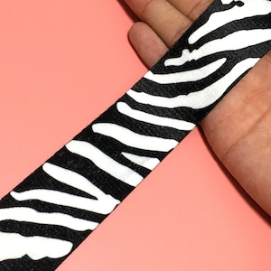 3,8 cm vävband | Zebrafärgade vävband | 1 meter | Klädaccessoarer | Bälten, väskor, hattar, accessoarer | Vävband grossist | Klädtillbehör | D-0258SC