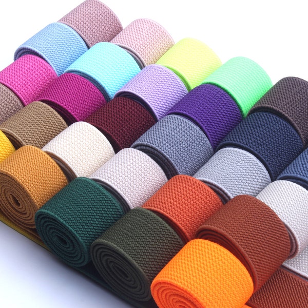 Banda elástica de 1,5 pulgadas de ancho, correas elásticas de sarga, banda elástica de color, cinturón elástico de cinturón, accesorios de ropa, 1 yardas D-1089SC