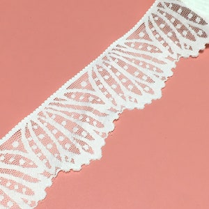 2 inch Lace (50 mm)|2 Yard|Lace Trim|White Lace|Clothing Accessories|Lace Trim Accessories|Lace Wholesale|Strong Elastic Lace|D-0124SC