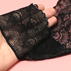 3.4 inch Lace 87 mm2 YardBlack LaceClothing AccessoriesLace Trim AccessoriesLace WholesaleStrong Elastic LaceGarment LaceD-0128SC image 3