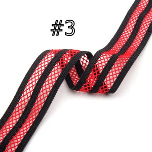 Mesh elastic band-1 inches wide elastic-colors elastic-high quality elastic band-clothing accessories-elastic band by the yards-D-0893SC #3 Red
