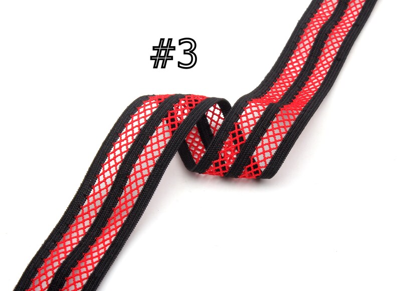 Mesh elastic band-1 inches wide elastic-colors elastic-high quality elastic band-clothing accessories-elastic band by the yards-D-0893SC #3 Red