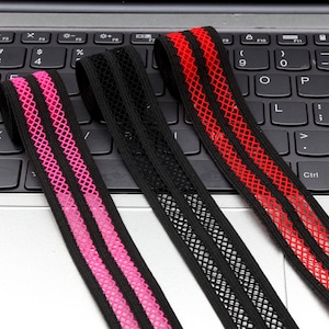 Mesh elastic band-1 inches wide elastic-colors elastic-high quality elastic band-clothing accessories-elastic band by the yards-D-0893SC image 1