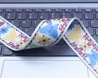 1.5 inch wide belt|Colorful butterfly webbing|Clothing supplies|Bags, Shoes, Hats, Accessories|Clothing accessories|1 yards|D-1028SC