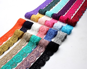 Color Lace|1 Inch Wide Lace|Elastic Lace|Clothing Accessories|Skirt Stitching|Sewing Lace|Lace by the yards|Wholesale Lace|D-0817SC