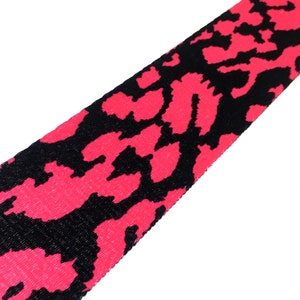 Leopard webbing-2 inch wide webbing-guitar webbing-bags accessories-clothing accessories-webbing by the yards-rose red webbing-D-0551SC