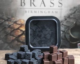 Upgrade Set, Brass Birmingham and Lancashire compatible, Lava and Metal Resource Cubes