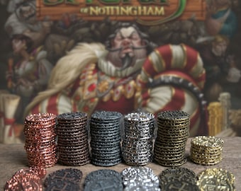 Monete in metallo, compatibili con lo Sceriffo di Nottingham, Oro, Argento, Rame e Diamanti