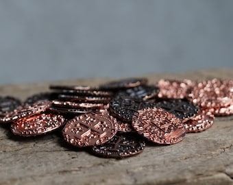Metal Copper Coins - Pirate Treasure - Coin Set for Gaming, Treasure Hunt and more