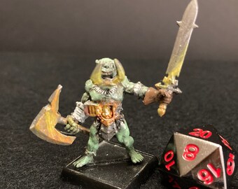 Forge Fueled Orc / Painted miniature for Dungeons & Dragons DnD / Evil Boss Goblinoid Pirate Bandit Steampunk