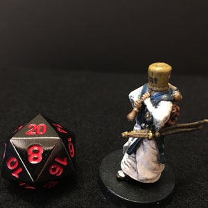 Lotus Shinto samurai monk warrior from Rising Sun by CMON / Painted 28mm scale miniature / katana fighter flute Asian Japanese