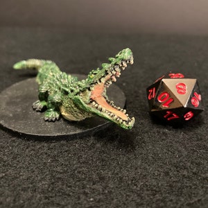 Dire Crocodile by Reaper / Painted miniature for Dungeons & Dragons DnD / monster animal beast alligator bayou trap ambush