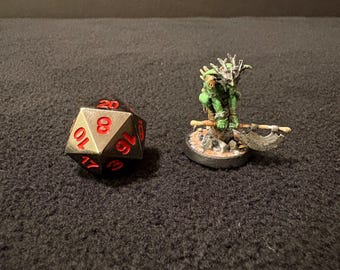 Goblin Barbarian by Daybreak Miniatures / Painted 32mm miniature for dungeons and dragons DnD / Wild Warrior Fighter