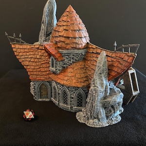 Dark Realms Drakenhal Cavern City Watermill and Bakery / Painted 32mm miniature terrain for Dungeons Dragons DnD / Mountain Town Building