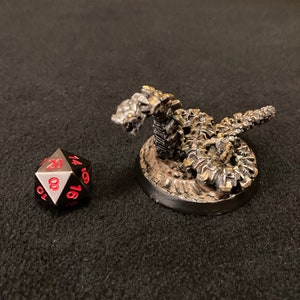 Aufziehschlange / Bemalte 28 mm Miniatur für Dungeons and Dragons DnD / Metall Construkt Roboter Automat